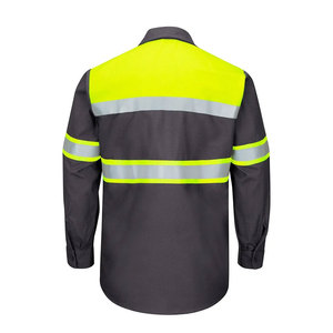 Chaleco de construcción reflectante para todo tipo de clima al por mayor, polos de alta visibilidad de seguridad con mangas largas, ropa de trabajo con logotipo personalizado - Product Image 2
