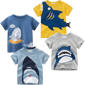 T-shirt en coton tricoté à manches courtes respirant et écologique pour tout-petit garçon, avec appliqué personnalisé, collection boutique, vêtements d'été pour enfants, directement de la marque - Product Image 1