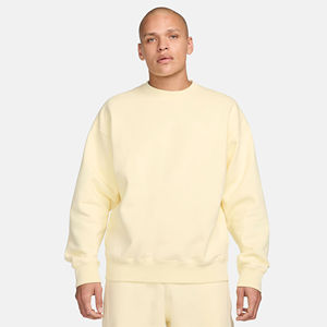 Suéter de invierno personalizable para hombre, cuello redondo de punto de algodón con mangas completas y hombros caídos, ajuste holgado y diseño de logotipo - Product Image 1