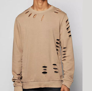 Sudaderas desgastadas completas hechas a medida para hombres Unisex en blanco Vintage ácido lavado angustia 100% algodón francés Terry sudaderas - Product Image 4