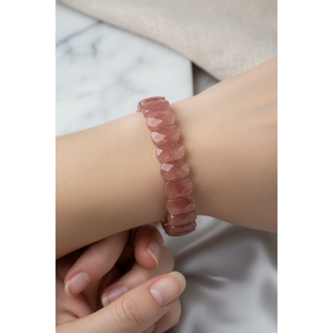 Bracciale in Quarzo Fragola Naturale con Taglio Largo - Product Image 6
