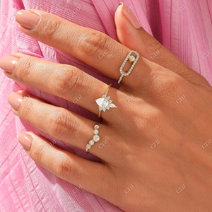 Top Quality Natural Diamond Engagement Pave Diamond Paperclip <b>Ring</b> Trendy <b>Statement</b> <b>Ring</b> in 10k Solid Gold Unique Pinky <b>Ring</b> - Product Image 6
