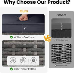 Sofa en osier extérieur de haute qualité Set fabricant pour jardin Patio et Resort utilisation - Product Image 4