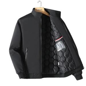 แจ็กเก็ตหนาผู้ชายสำหรับฤดูใบไม้ร่วงฤดูหนาวเสื้อโค้ทให้ความอบอุ่นเสื้อโค้ทแฟชั่นผ้าฝ้ายลำลองบุนวมเสื้อนอกเสื้อผ้าผู้ชายสีทึบ - Product Image 1