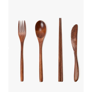 2025, superventas, cubiertos de madera, precio de fábrica, juego de cubiertos para restaurante, cucharas, tenedor, cuchillo, cuchara de madera, juego de cubiertos, juego de cubiertos - Product Image 6