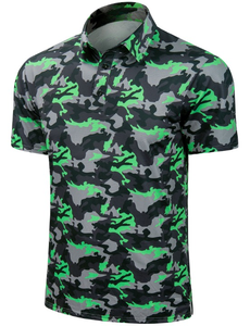 Logotipo personalizado para hombre CAMO Golf camisas Anti uv UPF 50 humedad que absorbe la manga corta de secado rápido Golf Polo camiseta - Product Image 5