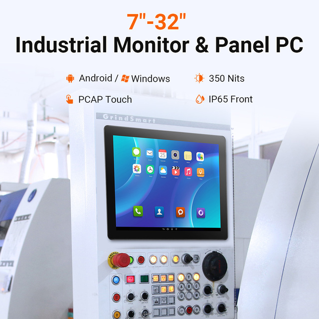 7~32" IP65 Embedded Panel Mount Industrial Panel PC I3/i5/i7 8g+128g Window Industrial Capacitive/Resistive Touch Computer