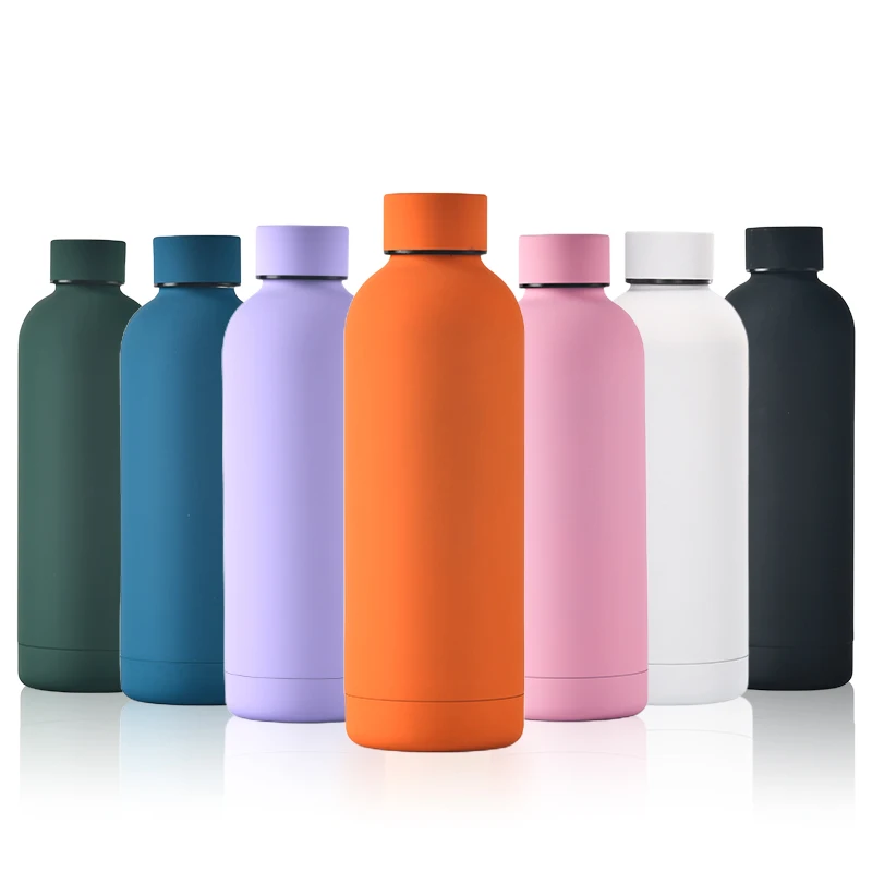 USA Warehouse Custom Logo Double Wall Vacuum Insulated Bottles 500ml 750ML Small Mouth Stainless Steel Water Bottle