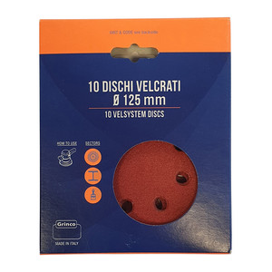 Dischi Abrasivi Velcrati 8 Fori 125 mm Gr.80 Confezione da 10 Pezzi - Product Image 1