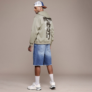 เสื้อฮู้ดดี้ทรงโอเวอร์ไซส์ผ้าเฟรนช์เทอร์รี่ลายนูน Fit2Fight ลายกราฟิกสั่งทำพิเศษ ผ้าฝ้าย 100% สำหรับผู้ชาย พิมพ์ลายพัฟ - Product Image 4