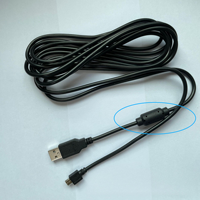 Câble de charge et de données Micro USB de 1,8 m et 3 m, connecteur nickelé avec noyau en ferrite, pour manette de jeu sans fil PS4