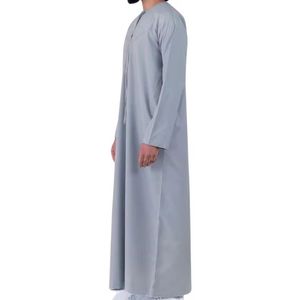 Thobe Jubba Islamique pour Hommes à la Mode 100% Haute Qualité Costume Long Foncé Thobe Vêtements pour Hommes Ramadan Djellaba Eid - Product Image 5