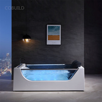Jacuzzi de Hidromasaje para Dos Personas, 110V, para Baño, con Jets, de Vidrio, Estilo Norteamericano