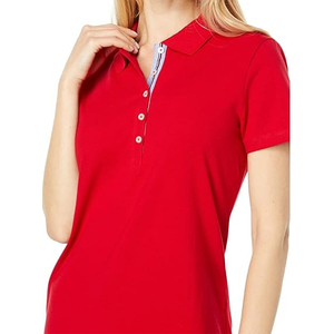 Camiseta de polo lisa de alta calidad para mujer, camiseta informal de manga corta con cuello ajustado para mujer, camiseta de negocios - Product Image 6