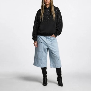 Vente Flash : Sweat à Capuche Homme Oversize 100% Coton, Personnalisé avec Strass, Effet Délavé, Écologique, Imprimé Vintage, Modèle Vierge - Product Image 4