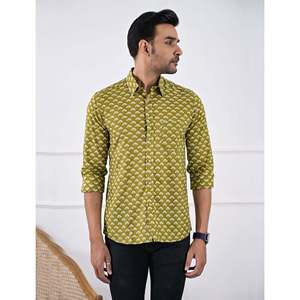 Chemise décontractée pour homme en coton imprimé à manches longues, respirante, en popeline ou tissu Oxford, motif floral ou à pois, offre ODM - Product Image 3