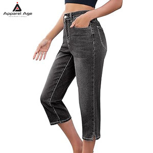 Capris para Mujer Hechos en Fábrica, Venta al Por Mayor, Precio Razonable, Jeans Capris de la Mejor Calidad para Mujer - Product Image 1