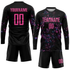Juego de camisetas y pantalones cortos de fútbol por sublimación personalizada, uniforme de fútbol de secado rápido de 100% poliéster con nombres personalizados, colores y logotipos - Product Image 3