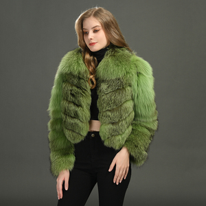 Bán Buôn Phụ Nữ Sang Trọng Của Áo Khoác Mùa Đông Với Tự Nhiên Bất <span class=keywords><strong>Fox</strong></span> Fur Dài Tay Áo Và Dày Áo Ấm Biểu Tượng Tùy Chỉnh Chiều Dài Ngắn - Product Image 4