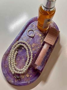 Resin Decorative <b>Tray</b> in Multiple Colors Cosmetic Organizer Home Decor Oval Resin <b>Tray</b> Vanity <b>Tray</b> High Quality - Product Image 4