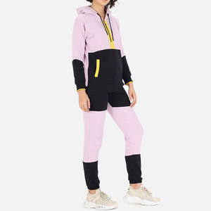 Conjunto Deportivo Casual de Dos Piezas para Mujer, 100% Algodón, con Cierre, Ligero, para Invierno, con Logotipo Personalizado - Product Image 2
