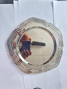 Assiette de présentation en métal argenté, vente chaude, moderne, pour la cuisine, le comptoir de salle à manger, la présentation des aliments, le service de nourriture lors de fêtes et de mariages - Product Image 2