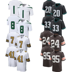 Camisetas de Fútbol Americano Personalizadas para Hombre, Talla Grande, Sublimadas, de Poliéster, Uniforme de Equipo, Blanco, Marrón, Negro, Tejido Transpirable - Product Image 1