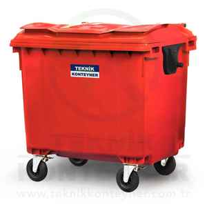 Conteneur à déchets en plastique HDPE pour extérieur de 1100 L, marque Teknik, fabricant turc à Istanbul - Product Image 2