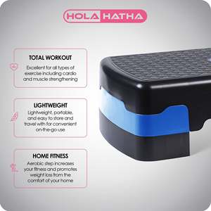 Piattaforma Step Aerobica Portatile HolaHatha in ABS, Altezza Regolabile, Attrezzatura per Fitness ed Esercizi - Product Image 4