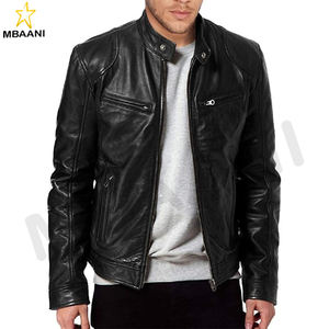 Veste de motard en cuir d'agneau véritable pour homme SWORD - Product Image 1