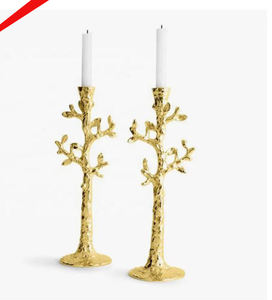 2025 beau bougeoir de conception d'arbre fini doré pour le décor de festival de mariage de fête - Product Image 1