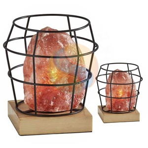 Lampe de sel de l'Himalaya en cage de fer de haute qualité Lampe de roche de sel naturel de Sian Enterprises - Product Image 2