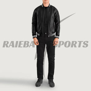 Hot <b>Sale</b> Custom Men's Premium Quality Bomber <b>Coat</b> Wool Silk Leather Varsity Jacket <b>Stand</b> Trending College Baseball Jacket - Product Image 5