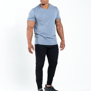 T-shirt en coton personnalisé pour hommes Fitness Tall Men Tee Shirt Blank Slim Fit Big Size Short Sleeves Tee Shirts Vente en gros - Product Image 5