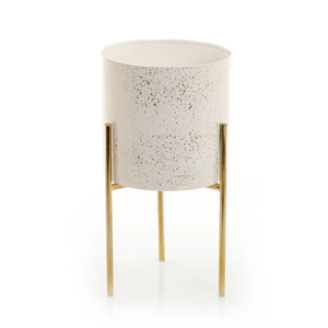 Jardinières sur pied pour décoration de sol de maison et de jardin Jardinière en métal poli brillant or Offre Spéciale avec support - Product Image 6