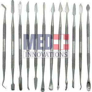 <b>Medical</b> <b>devices</b> & <b>Supplies</b> 10 PCS Stainless Steel Wax Carving Tools Dental Waxing Instruments Set With Case - Product Image 5