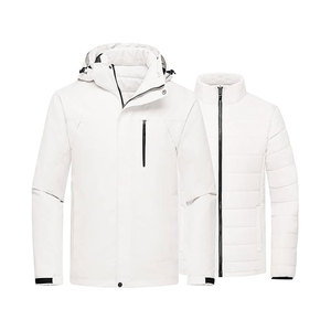 Chaqueta Táctica Vintage de Mezclilla Lavada para Hombre, 8 Bolsillos, Impermeable, para Invierno, con Cuello Alto, Logotipo Frontal y Cremallera - Product Image 1