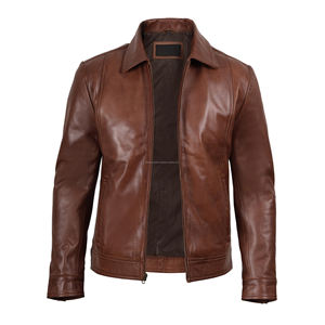 Chaqueta de cuero de diseño premium de alta calidad para hombre Última moda Ajuste regular con cuello alto para chaqueta de invierno para hombres - Product Image 3