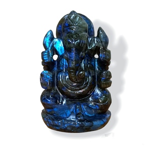 Labradorita tallada Ganesha estatua cuarzo curación ídolo tallado piedra escultura regalo cristal Ganesha ídolo labradorita Ganesha - Product Image 1