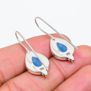 ต่างหูพลอย kyanite สุดพิเศษ925ต่างหูแบบห้อยทำมือดีไซน์เนอร์เงินสเตอร์ลิงขายส่งราคาโรงงาน - Product Image 4