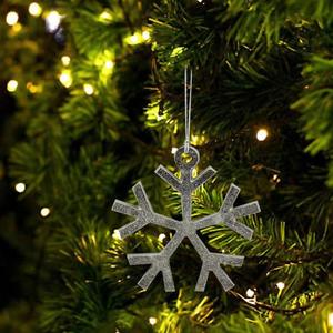 Flocon de neige suspendu argenté en métal fait main en vrac pour la décoration de Noël à bas prix - Product Image 2
