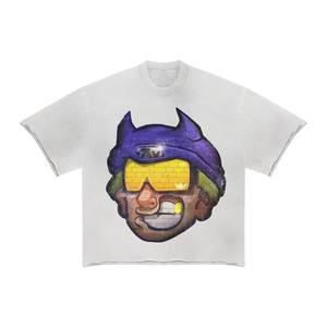 T-shirts ajustés à la mode en coton blanc personnalisés OEM pour hommes Col rond manches courtes Conception tricotée respirante Étiquette personnalisée - Product Image 1