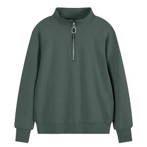 Premium 1/4 Zip Sudadera para hombres 420 GSM Cotton Fleece Heavyweight Warm Pullover OEM & ODM Fábrica de bordado personalizado - Product Image 4