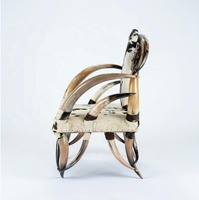 Chaise en corne de bœuf antique authentique, confortable et résistante, corne de vache polie naturelle pour chambre à coucher ou hôtel