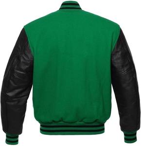 Chaqueta Universitaria de Béisbol al por Mayor, Cuerpo de Lana, Mangas de Cuero, Proveedor de Bordado Personalizado con Nombre y Número - Product Image 2