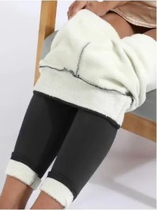 Leggings thermiques d'hiver pour femmes de qualité supérieure, pantalon en polaire chaud avec taille haute, matière polyester, leggings épais, logo sur la taille - Product Image 4