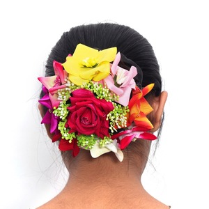 เครื่องประดับผมประดิษฐ์ดอกไม้สีแดงและสีขาวสวยสำหรับผู้หญิงและเด็กผู้หญิงสำหรับงานแต่งงาน-เครื่องประดับศีรษะของเจ้าสาว - Product Image 6