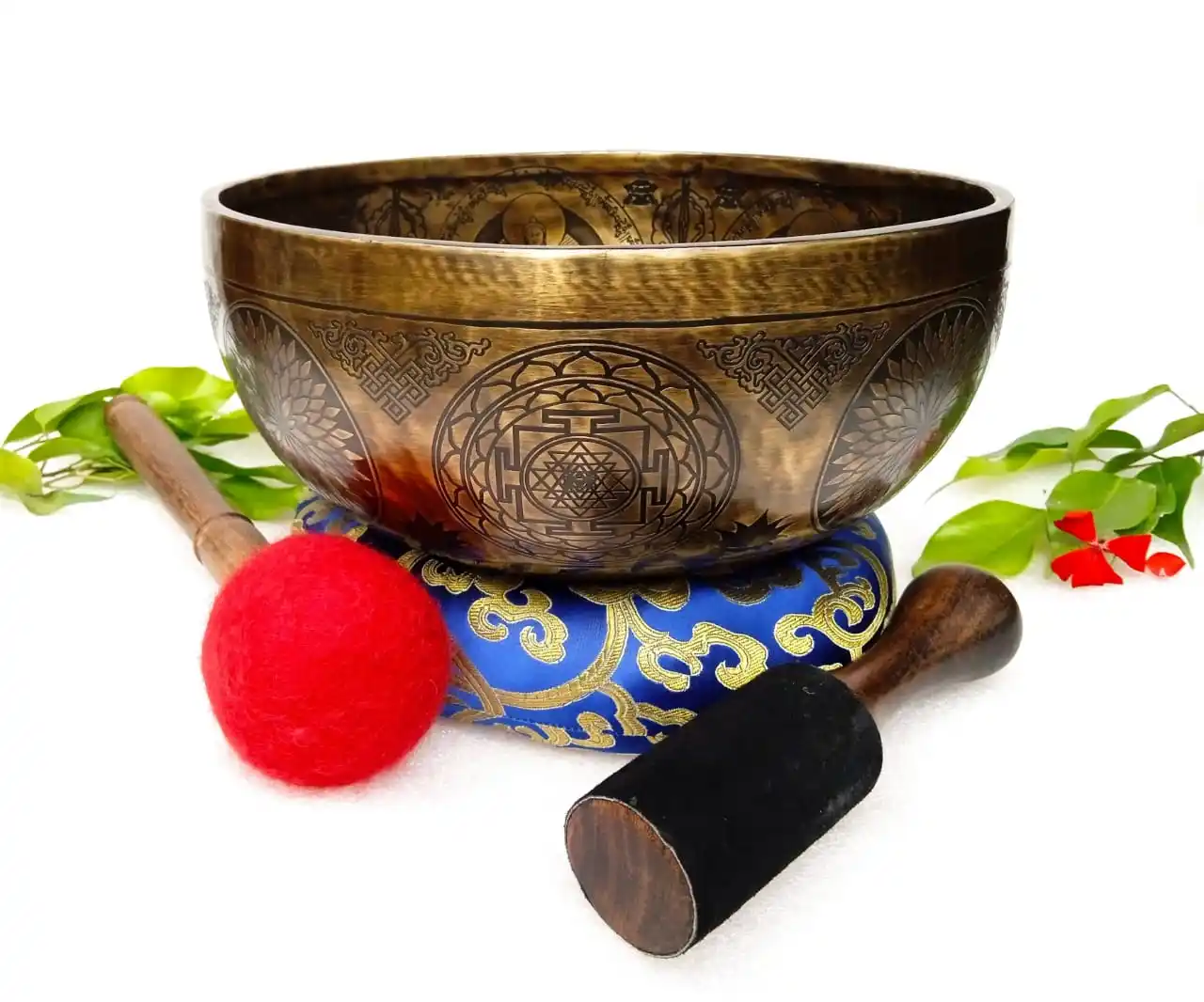 Flower of life Tibetan Singing bowls Handmade Special Art for peace life & mind