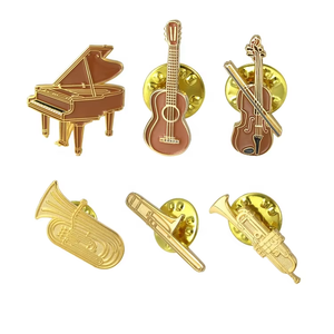 Broche Metálico Magnético de Lujo con Diseño de Violín, Guitarra y Árbol de Navidad, Nuevo y Moderno, para Ropa de Mujer - Product Image 3