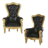 Chaises de trône pour enfants de style japonais antique couleur or et noir Mini chaises de trône super confortables pour les meubles de salon à la maison